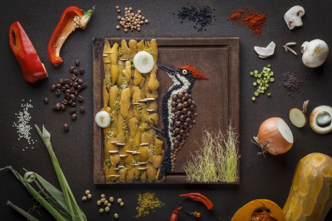 Anna Keville Joyce paveikslai iš maisto produktų