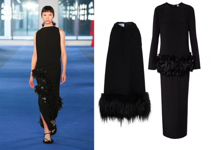 „Proenza Schouler“ 2026-2027 m. rudens ir žiemos modelis. Suknelės: „Prada“, „Toteme“