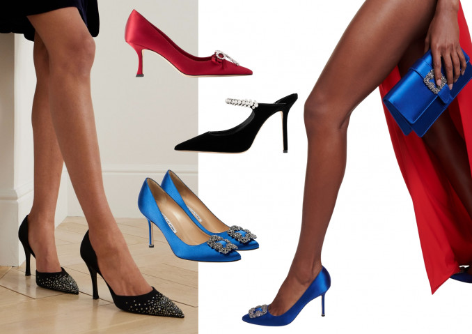 Kristalais dekoruoti aukštakulniai: „Stella McCartney“, „Manolo Blahnik“, „Jimmy Choo“, Net-a-porter.com