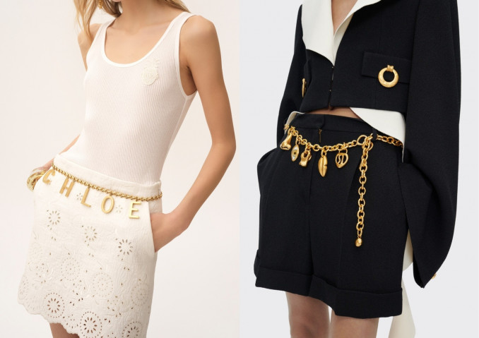 Grandinėlės tipo diržai, „Chloe“ ir „Schiaparelli“