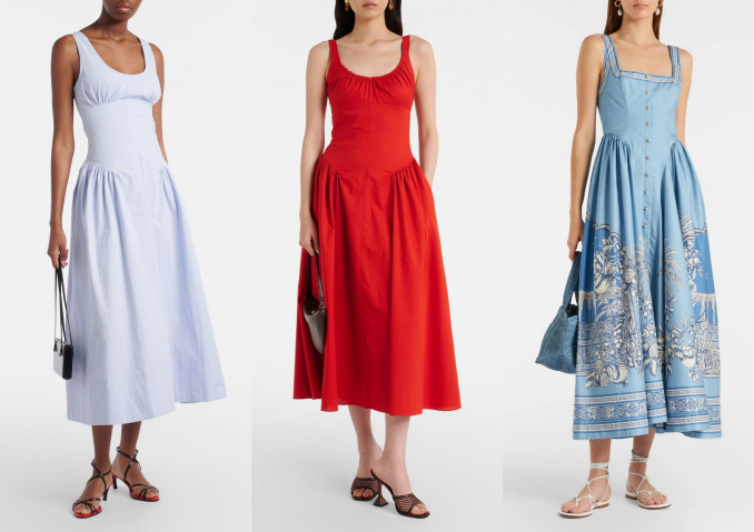 Suknelės: „Proenza Schouler“, „Faithfull“, „Alémais“