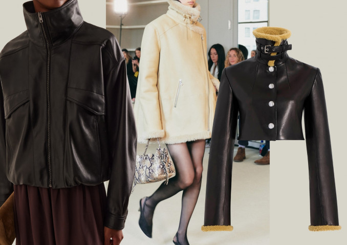 Odinės striukės: „Aflalo“, „Altuzarra“, „Khaite“