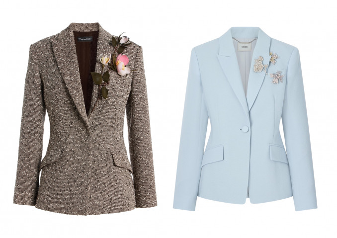 Vakariniai švarkai: „Oscar de la Renta“, „Erdem“