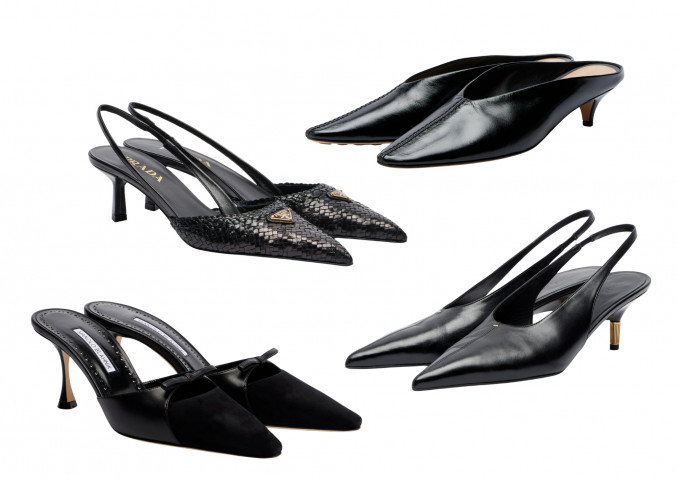 Juodi aukštakulniai: „Prada“, „Manolo Blahnik“, „Bottega Veneta“, „Khaite“