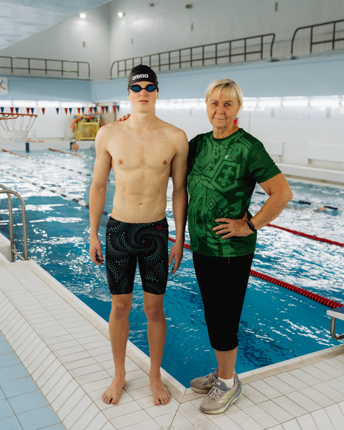 Simonas Žvirbis su trenere Birute Statkevičiene