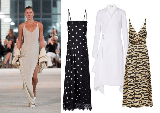 „Gestuz“ 2026 m. pavasario ir vasaros modelis. Suknelės: „Sportmax“, „Loewe“, „Ganni“