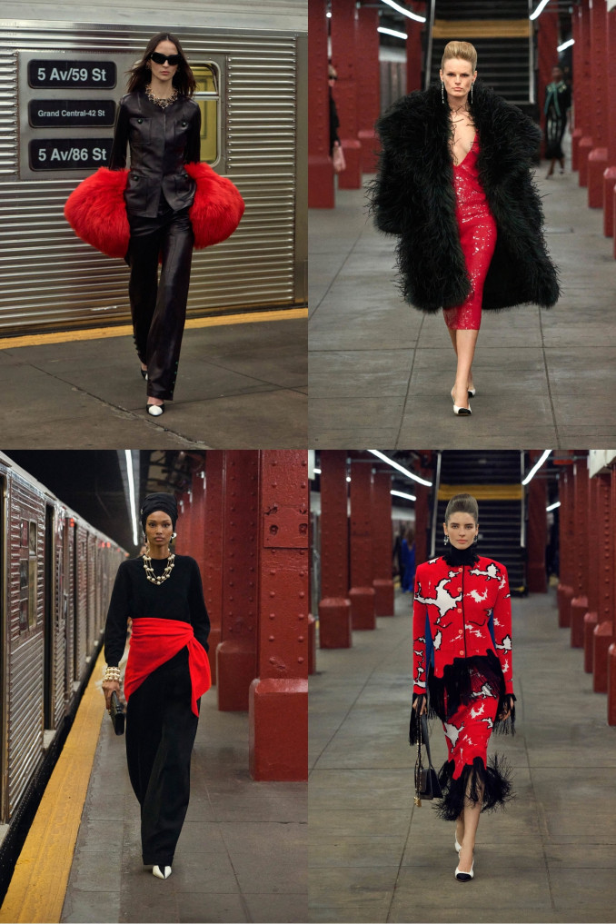 Raudoni ir juodi „Chanel“ 2026 m. „Métiers d’Art“ kolekcijos modeliai