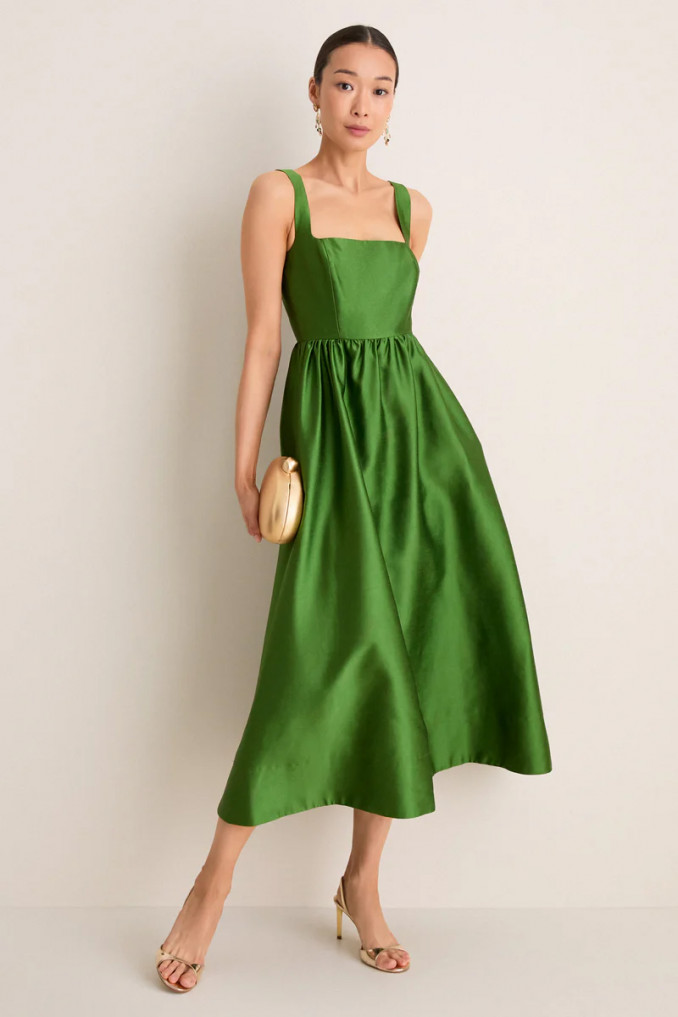 Green Dupioni Esme Dress