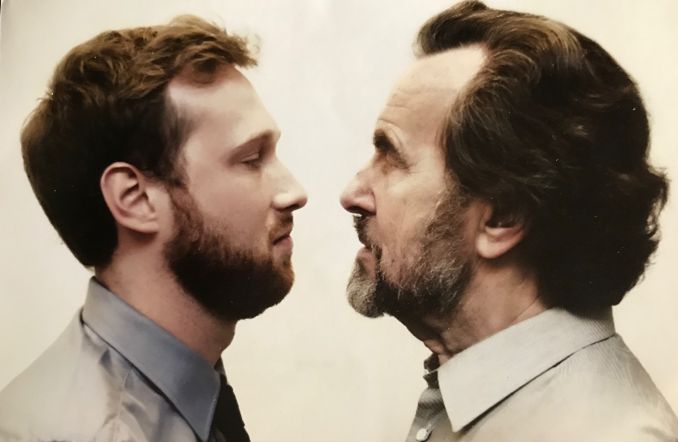 E. Ignatavičius su sūnumi Pauliumi Ignatavičiumi. Reklaminė OKT spektaklio 