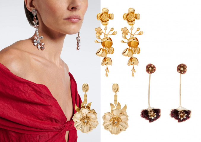 Auskarai: „Erdem“, „Chloé“, „Rabanne“, „Miu Miu“