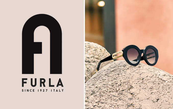 „Furla“ arkos formos logotipas naudojamas akinių dizaine